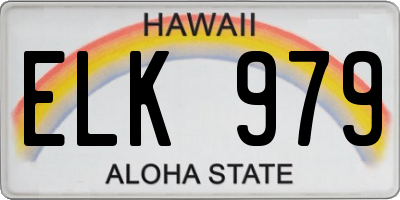 HI license plate ELK979