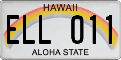 HI license plate ELL011