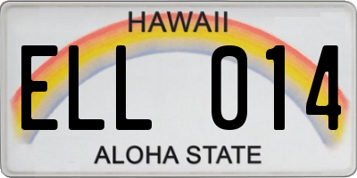 HI license plate ELL014