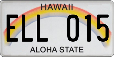 HI license plate ELL015