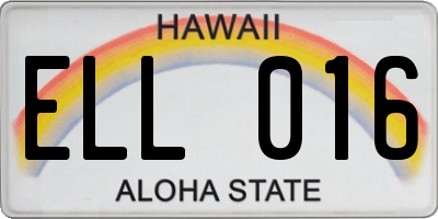 HI license plate ELL016