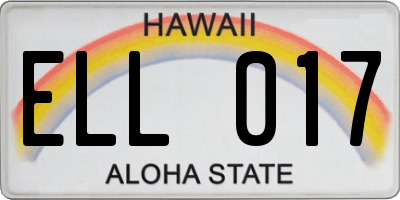HI license plate ELL017