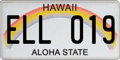 HI license plate ELL019