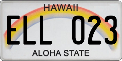 HI license plate ELL023