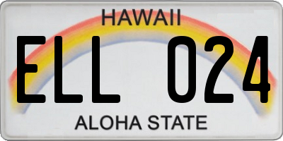 HI license plate ELL024