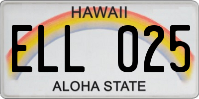 HI license plate ELL025