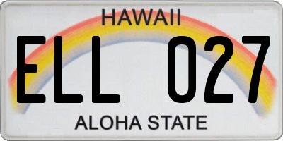 HI license plate ELL027