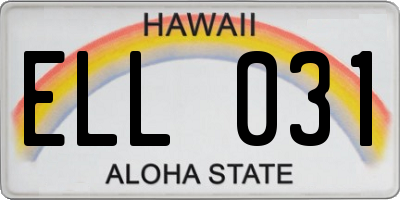 HI license plate ELL031