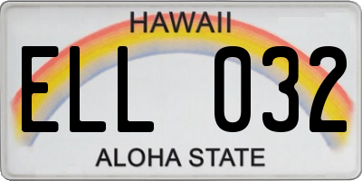 HI license plate ELL032