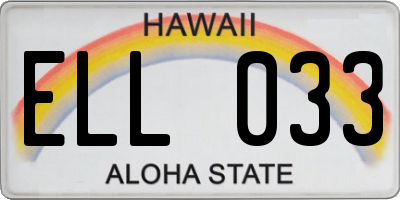 HI license plate ELL033