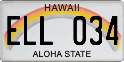 HI license plate ELL034