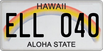 HI license plate ELL040