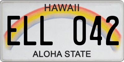 HI license plate ELL042