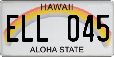 HI license plate ELL045
