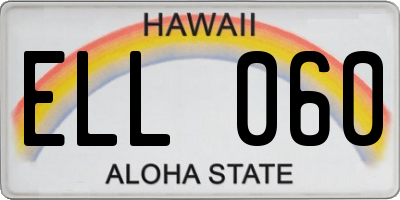 HI license plate ELL060