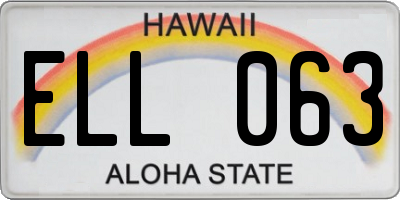 HI license plate ELL063