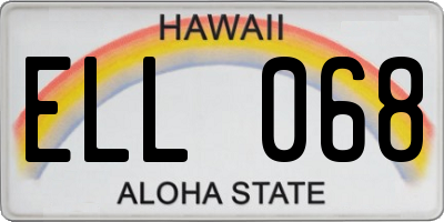 HI license plate ELL068