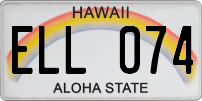 HI license plate ELL074