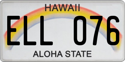 HI license plate ELL076