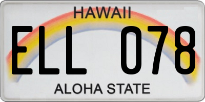 HI license plate ELL078
