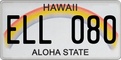 HI license plate ELL080