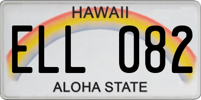 HI license plate ELL082