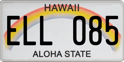 HI license plate ELL085