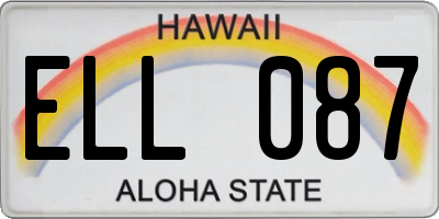 HI license plate ELL087