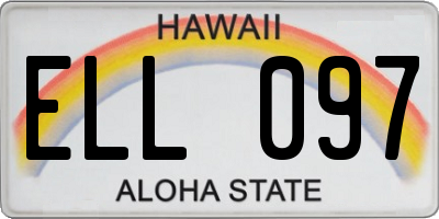 HI license plate ELL097
