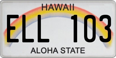 HI license plate ELL103