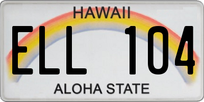 HI license plate ELL104