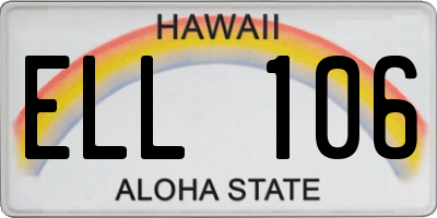 HI license plate ELL106