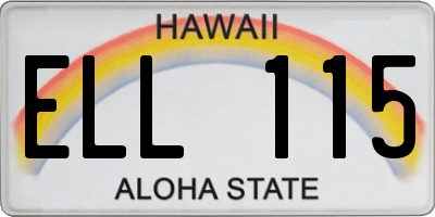 HI license plate ELL115