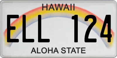 HI license plate ELL124