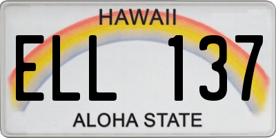HI license plate ELL137