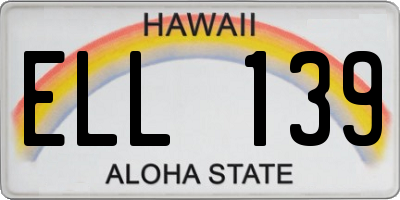 HI license plate ELL139