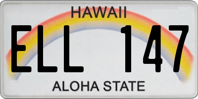 HI license plate ELL147