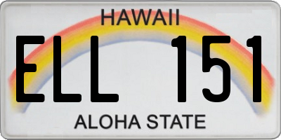 HI license plate ELL151