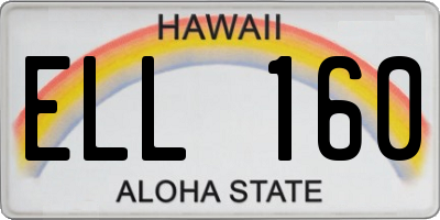 HI license plate ELL160