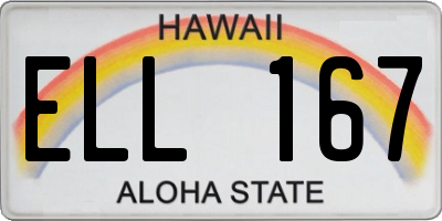 HI license plate ELL167