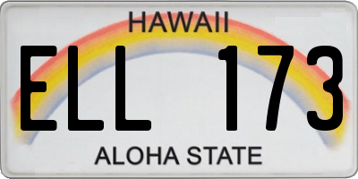 HI license plate ELL173