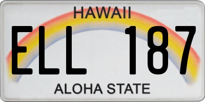 HI license plate ELL187