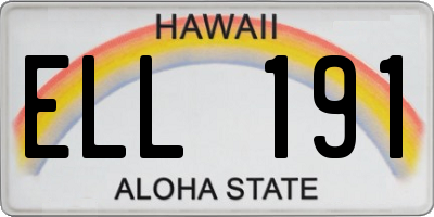 HI license plate ELL191