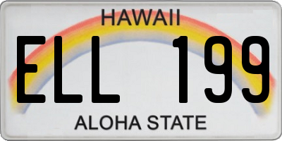 HI license plate ELL199