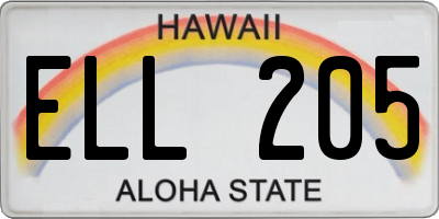 HI license plate ELL205