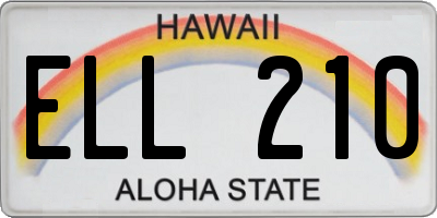 HI license plate ELL210