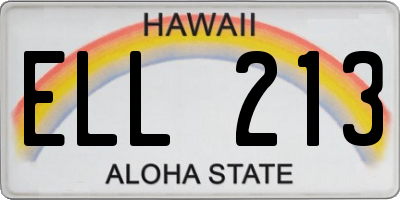 HI license plate ELL213