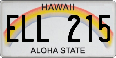 HI license plate ELL215