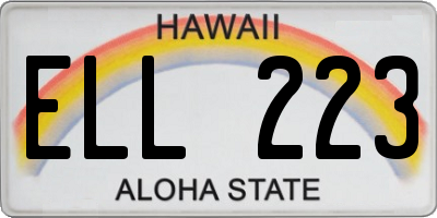 HI license plate ELL223