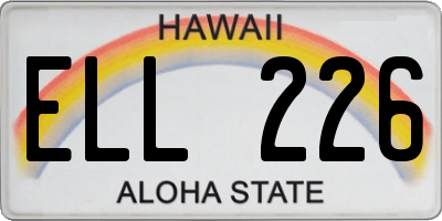 HI license plate ELL226